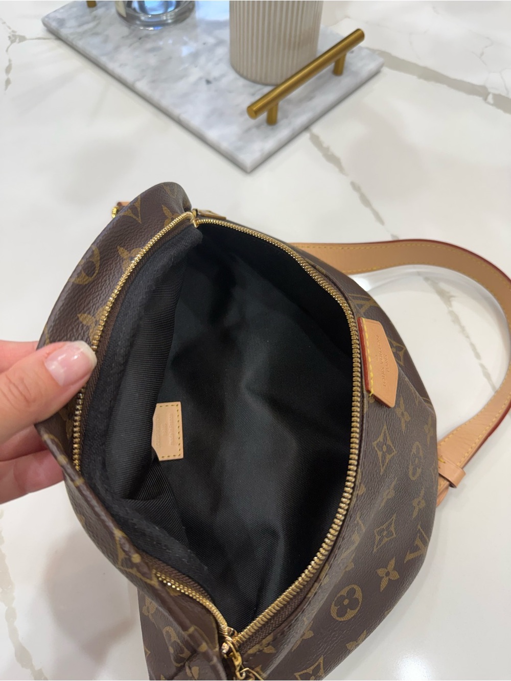 Louis Vuitton Classic Monogram Canvas Crossbody Belt Bag in Brown and Tan - Picture 8 of 11
